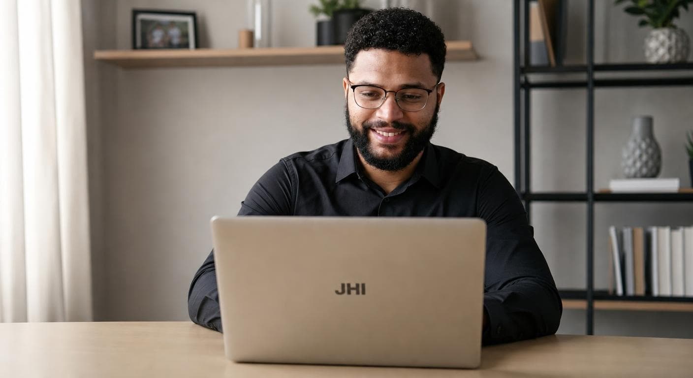 Dashboard corporativo em laptop e smartphone